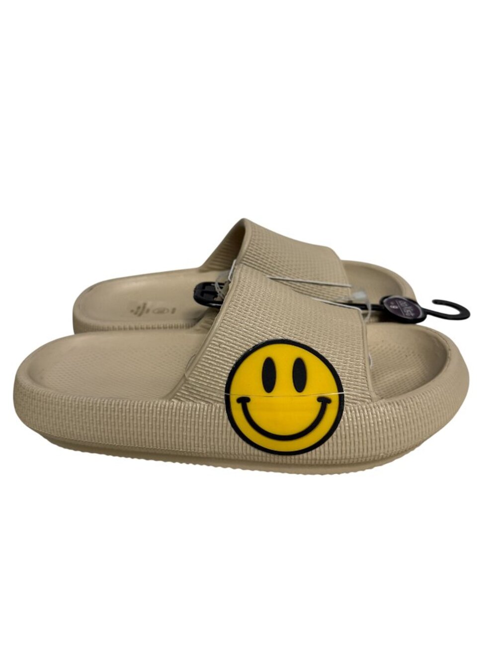 CoXist Slide Sandals Smiley Face Size 7/8 Unisex NWOT Beige